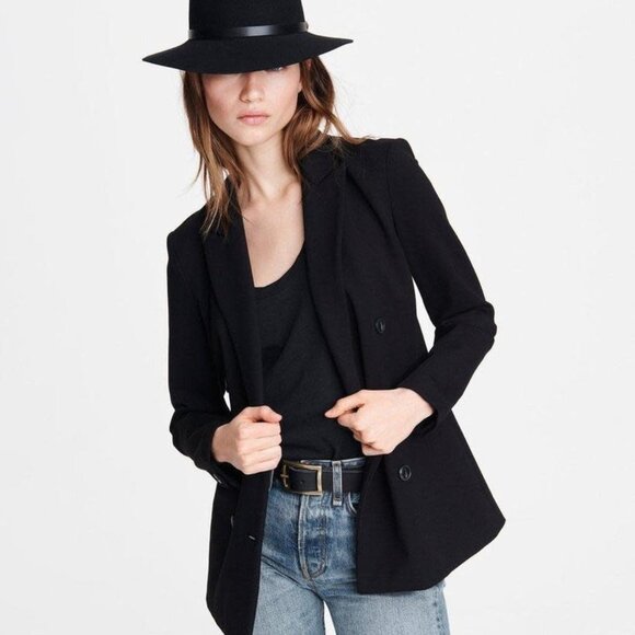 Rag & Bone Timeless Black Double-Breasted "Nyx" Blazer - Picture 3 of 7